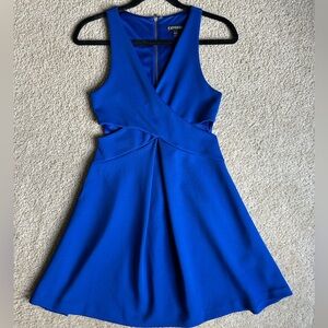 Express Women's Vibrant Blue Backless Dress